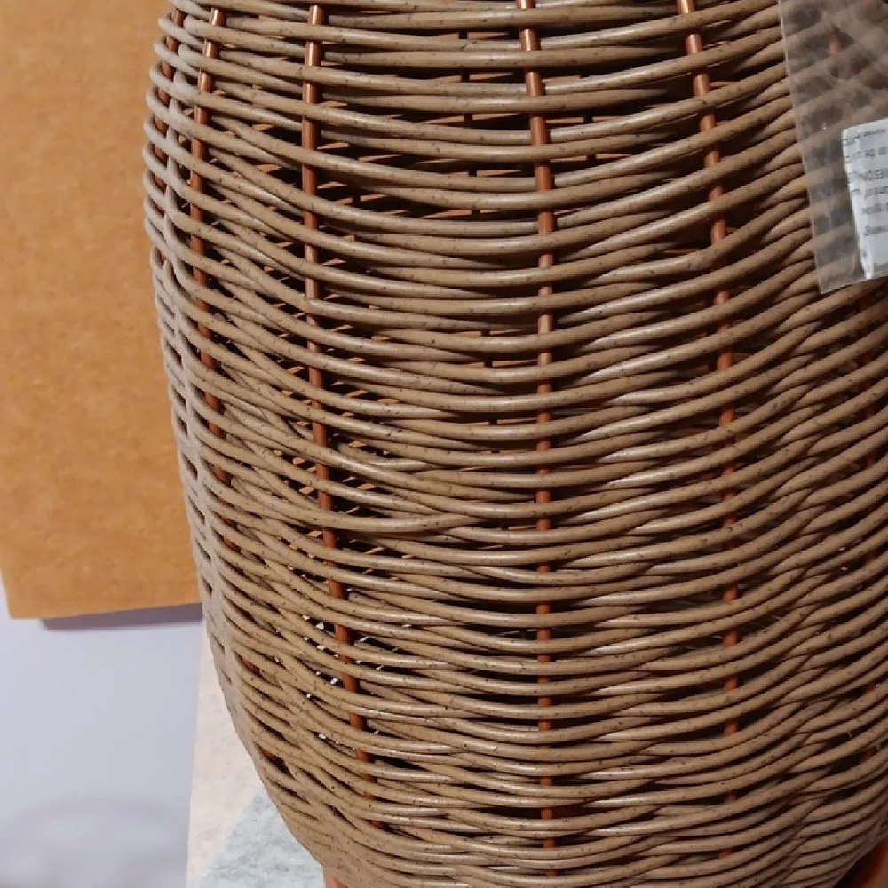 Threshold Rustic Woven Lantern - Tan and Brown